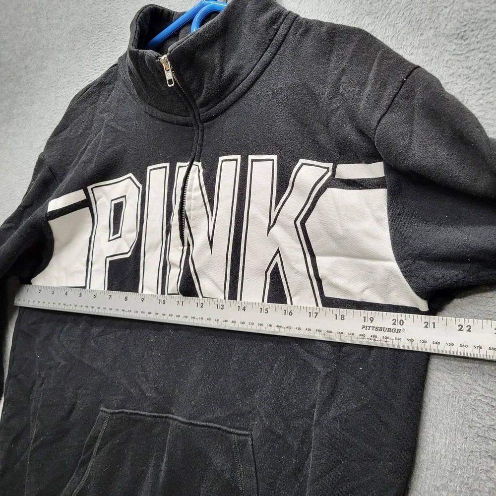 Victoria's Secret PINK Women‎ Sweatshirt M Black Colorblock Logo